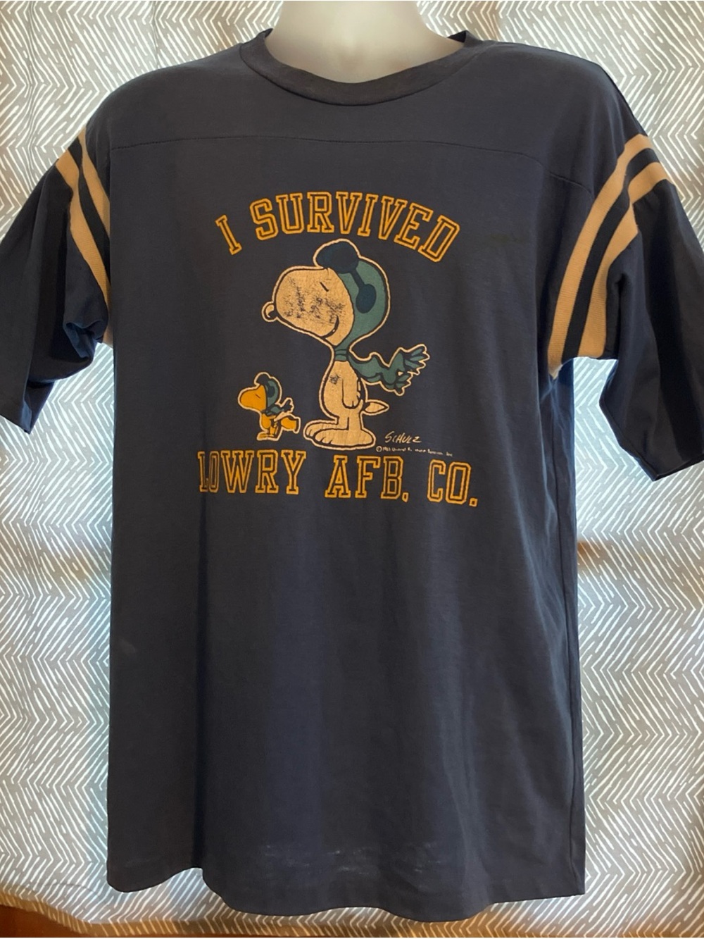 i survived lowry afb co vintage snoopy t shirt Size XL